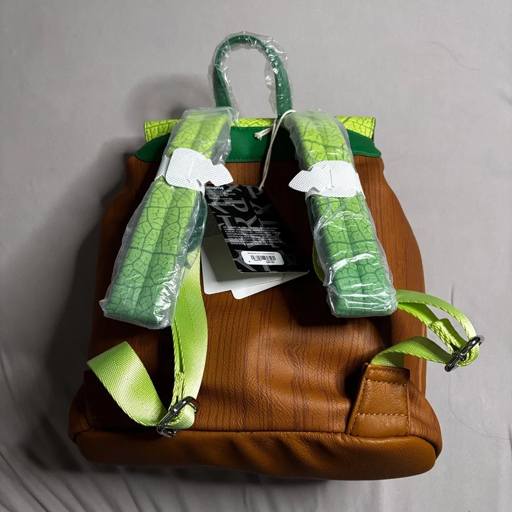 Loungefly Disney Pixar A Bugs Life Flik Leaf Mini Backpack Brown Green NWT